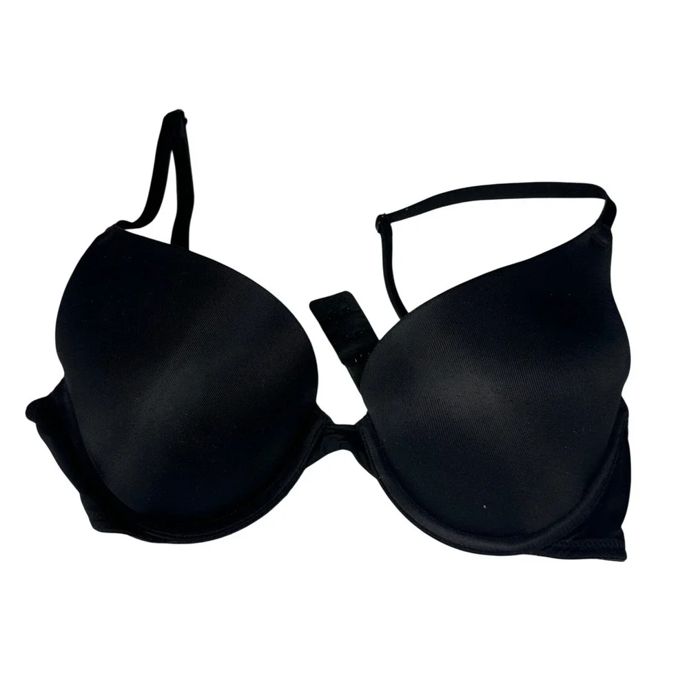 Pink Victoria's Secret WEAR EVERYWHERE PUSH‎ UP BRA Size 34B Black